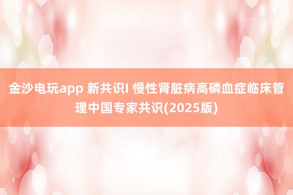 金沙電玩app 新共識(shí)I 慢性腎臟病高磷血癥臨床管理中國(guó)專(zhuān)家共識(shí)(2025版)