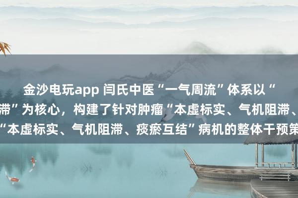 金沙電玩app 閆氏中醫(yī)“一氣周流”體系以“通周流、固正氣、化郁滯”為核心，構建了針對腫瘤“本虛標實、氣機阻滯、痰瘀互結”病機的整體干預策略